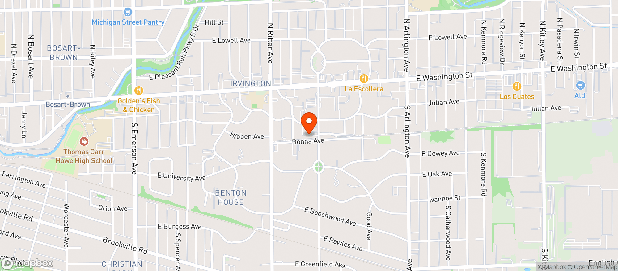 Map showing Strange Bird