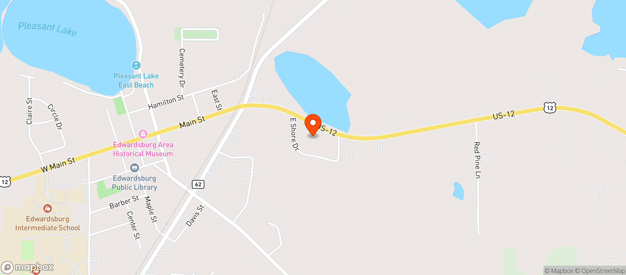 Map showing Amoco