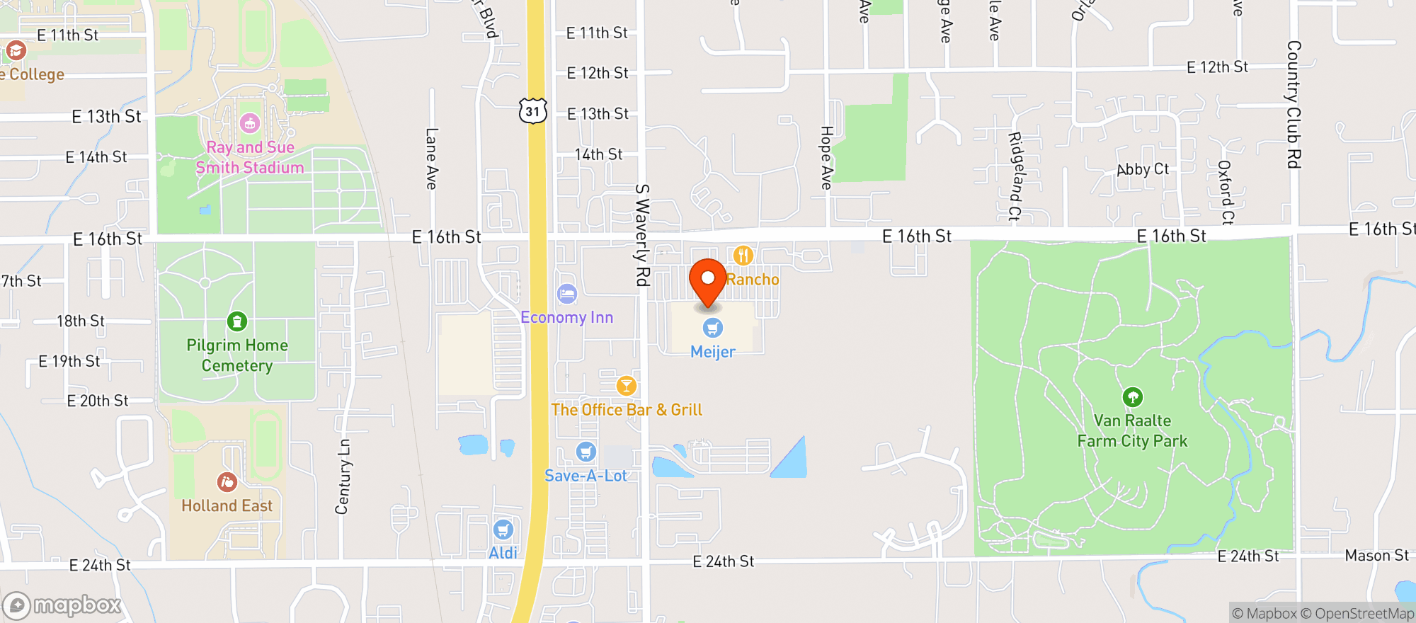 Map showing Meijer