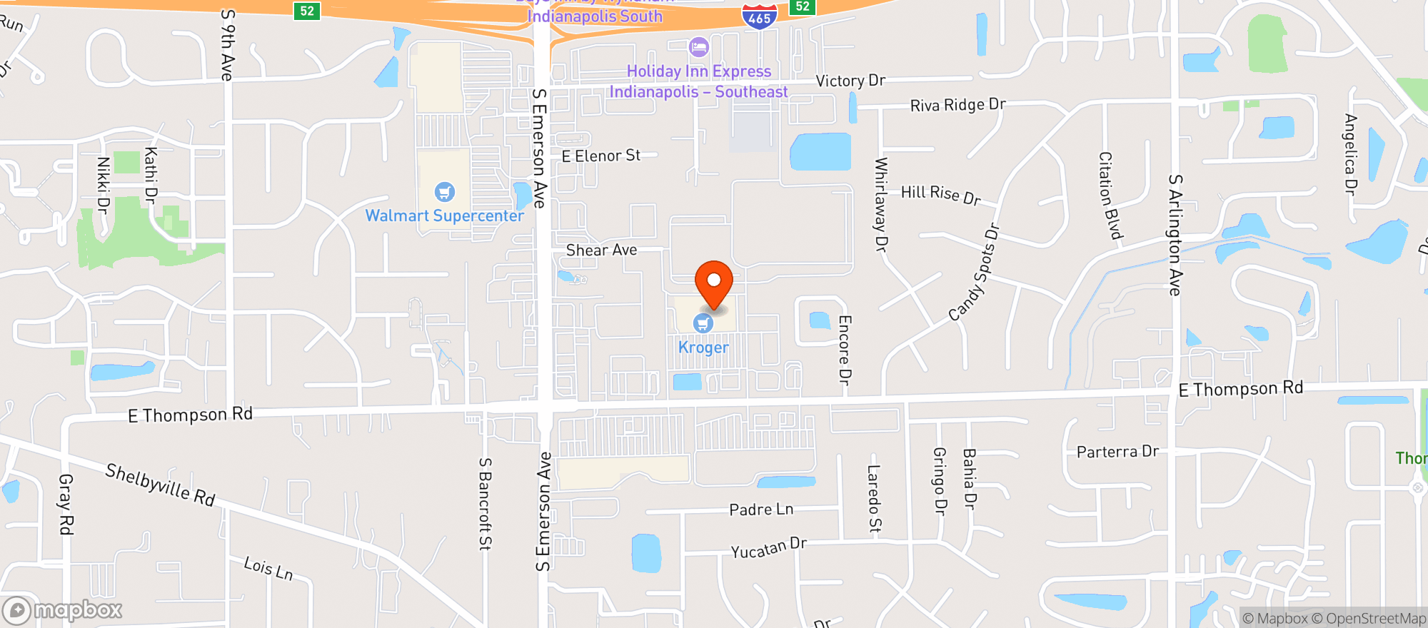 Map showing Kroger