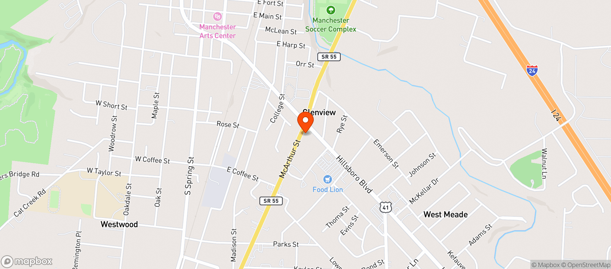 Map showing Bill`s Liquor Store-Manch