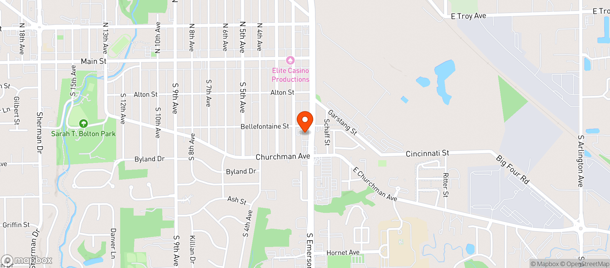 Map showing Aone Liquors