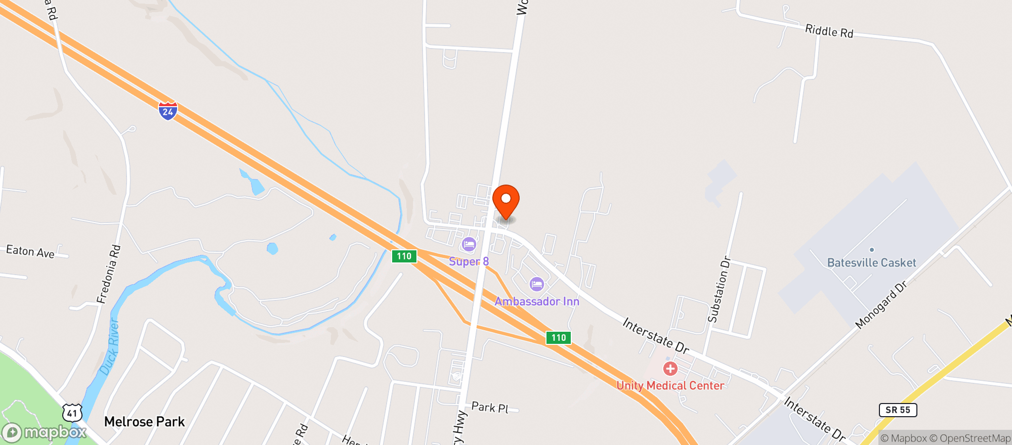 Map showing Oak Liquors