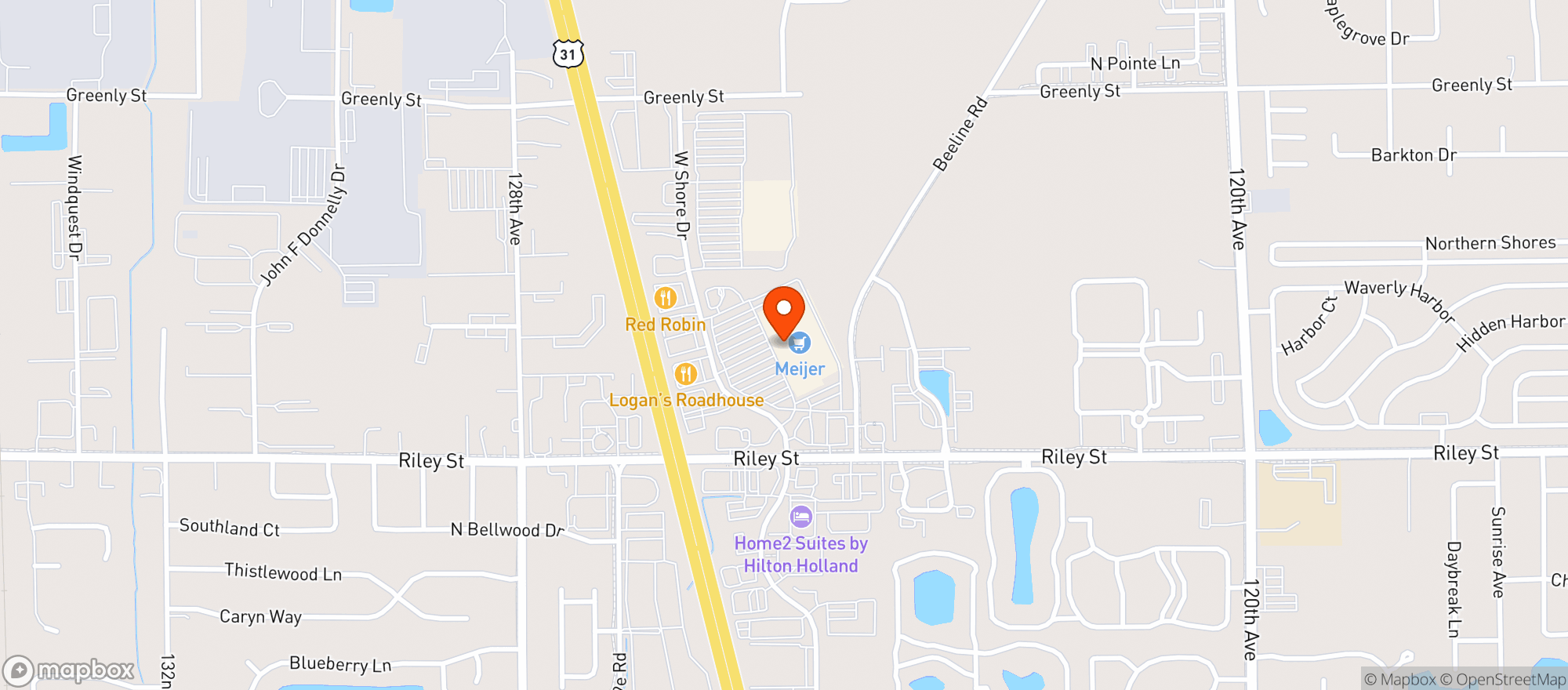 Map showing Meijer