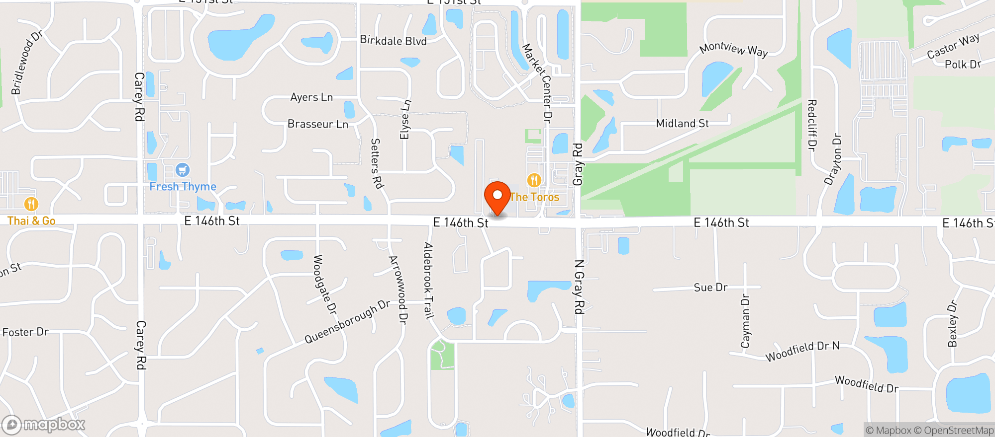 Map showing Crafters Pizza & Drafthouse