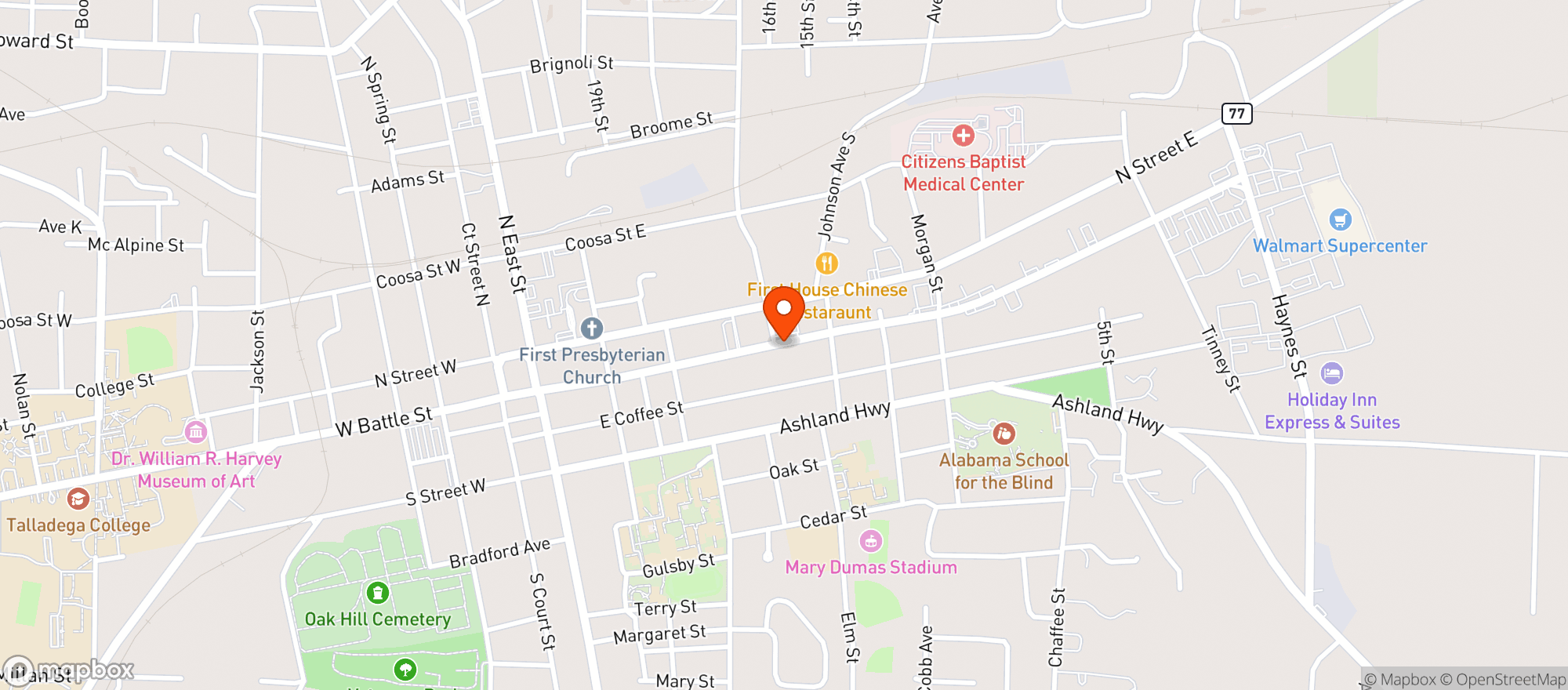 Map showing Sunny Food  Tobacco Mart