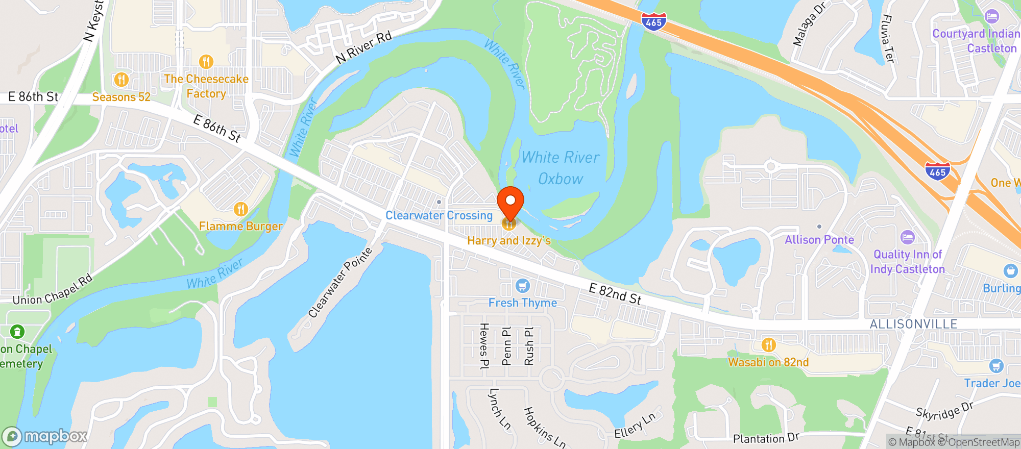 Map showing Harry & Izzys Northside