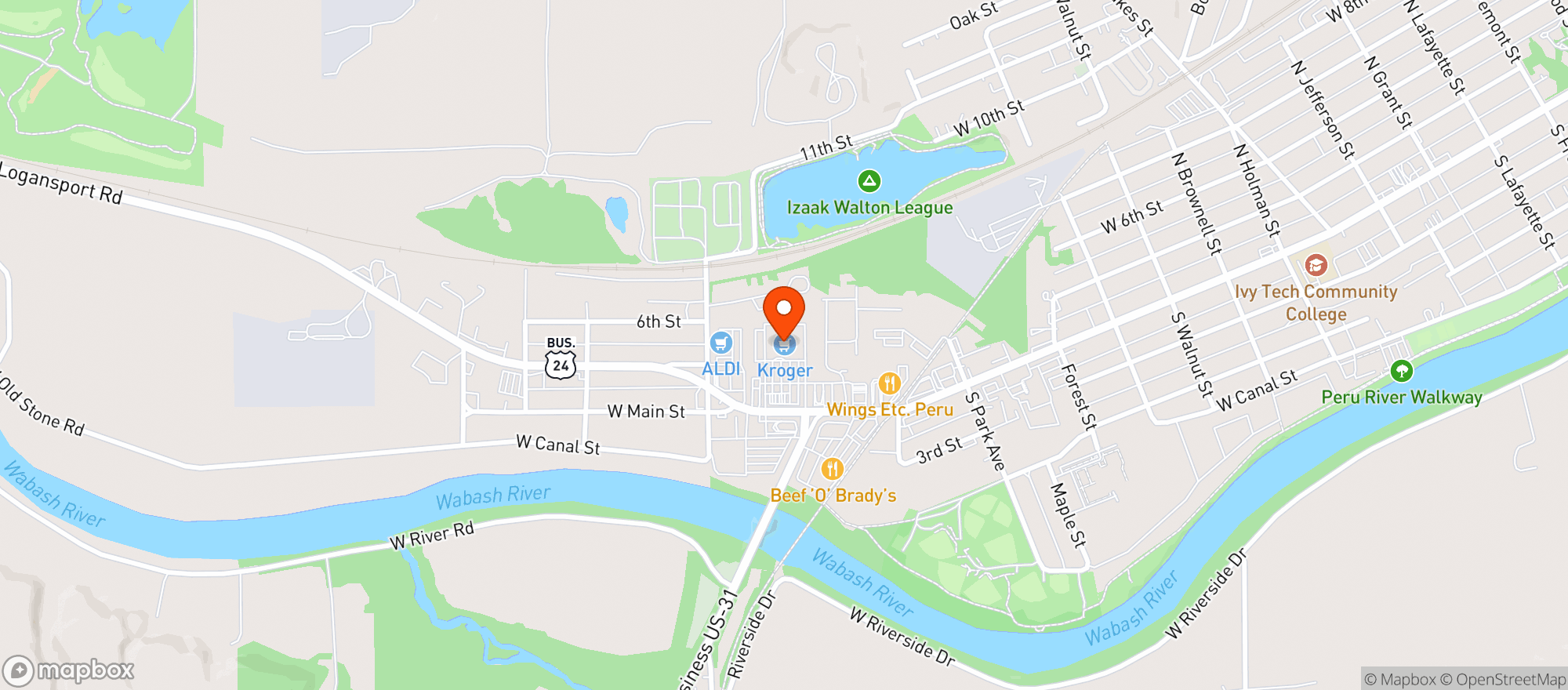 Map showing Kroger