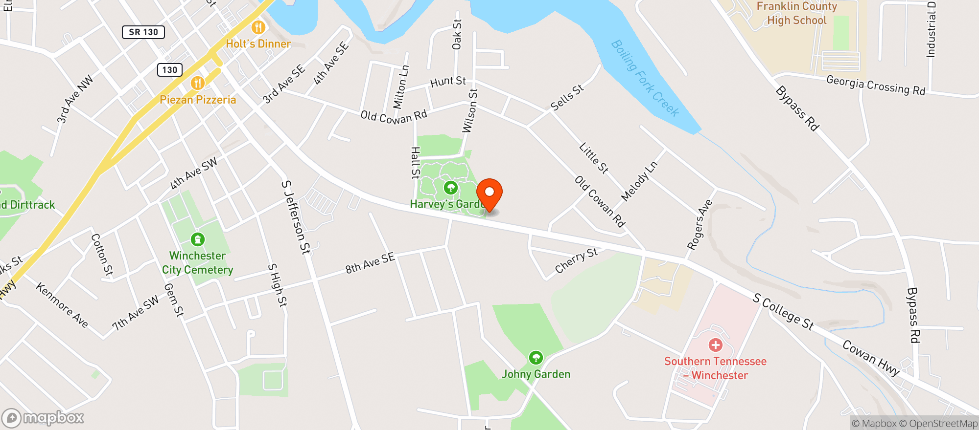 Map showing TIMS FORD LIQUOR & WINE