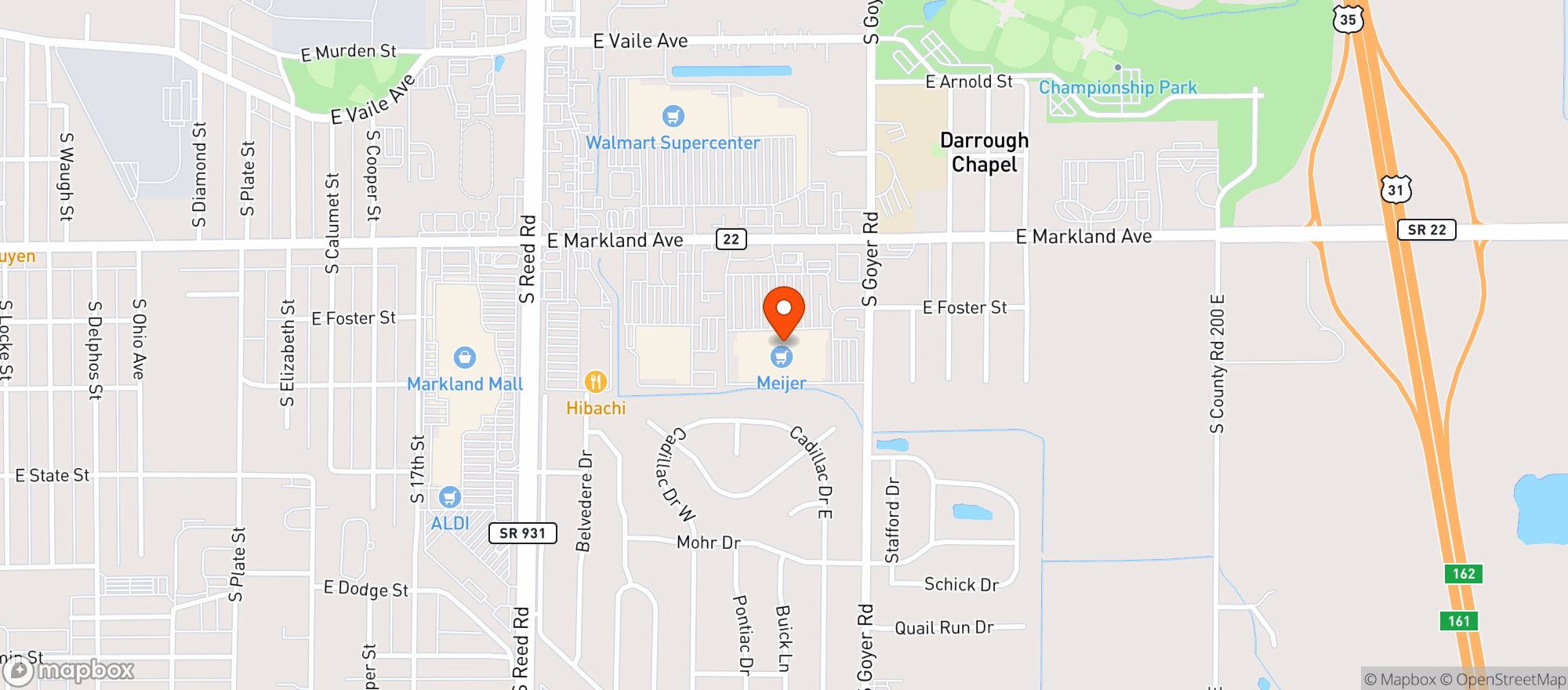 Map showing Meijer