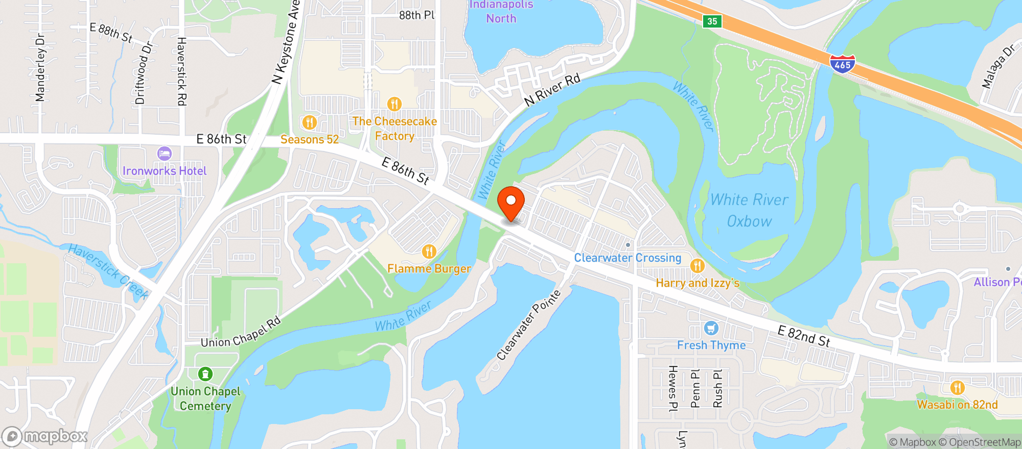 Map showing Lucianas Mexican Restaurant