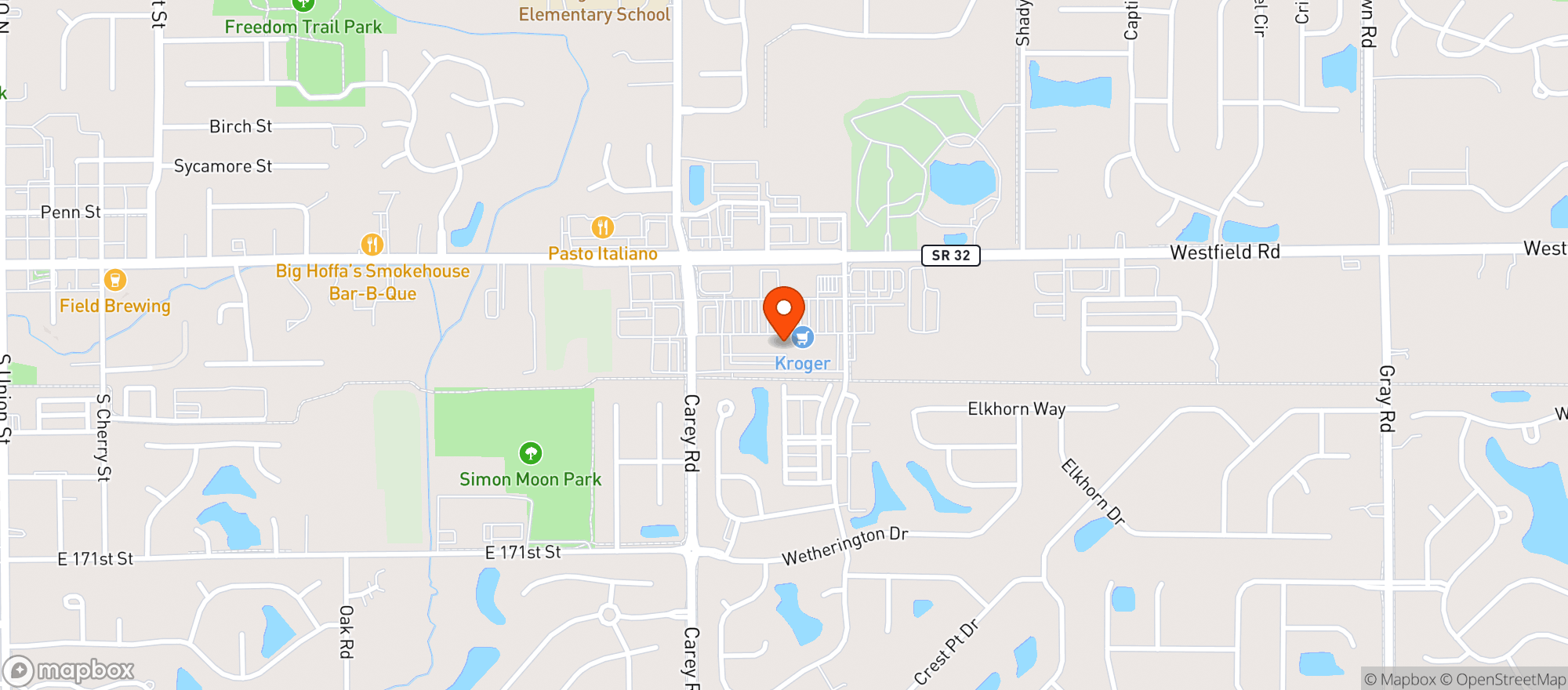 Map showing Your CBD Store Westfield IN