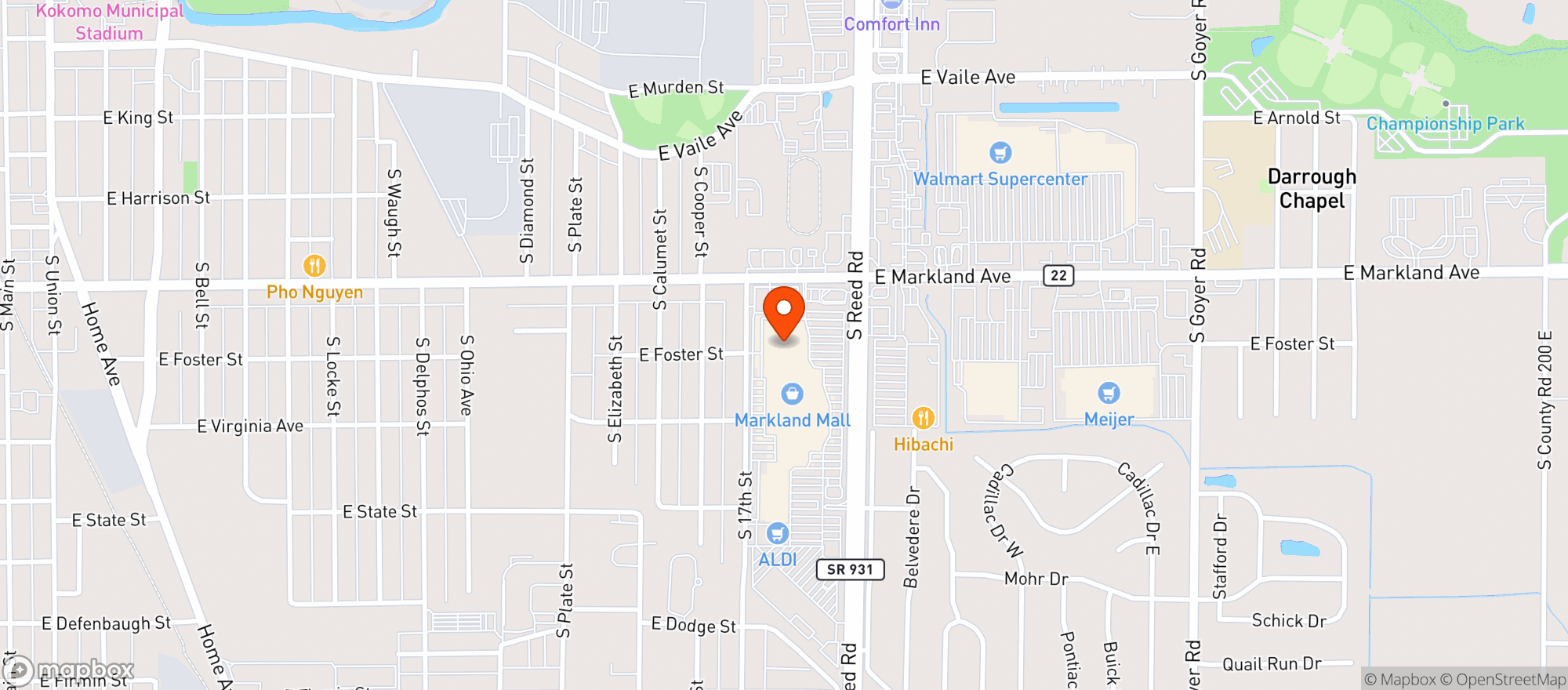 Map showing Target - Kokomo