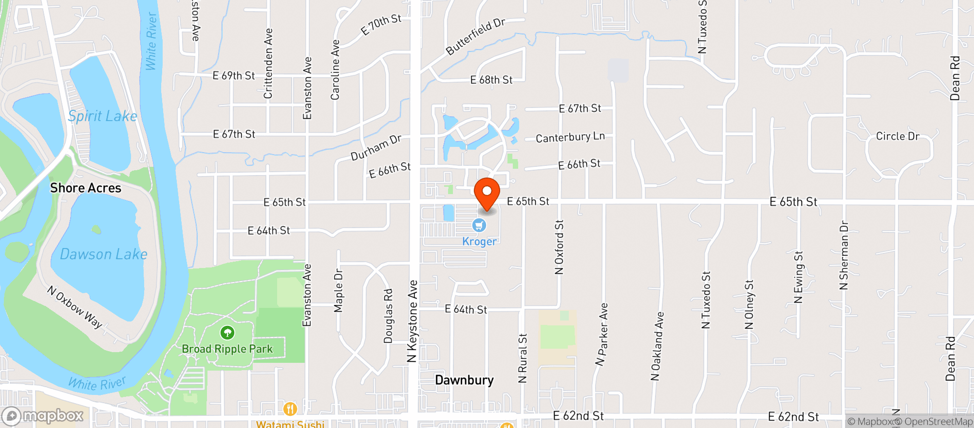 Map showing Kroger