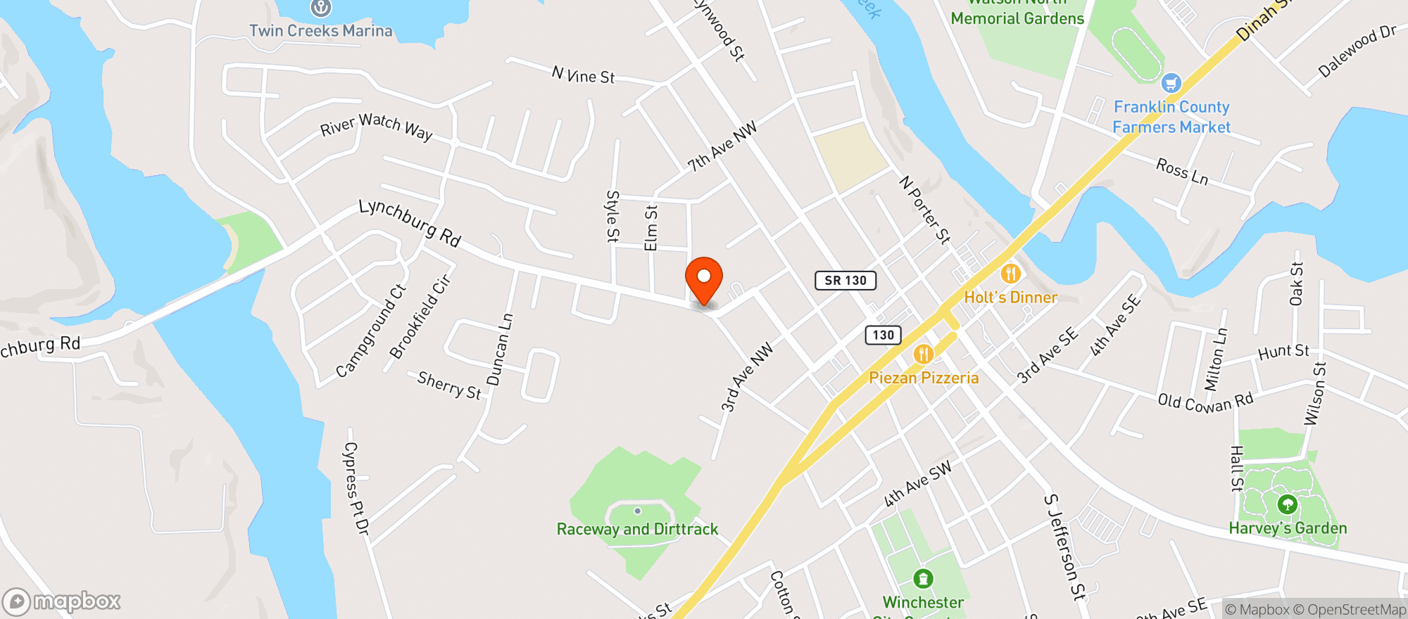 Map showing The Orange Blossom General Store