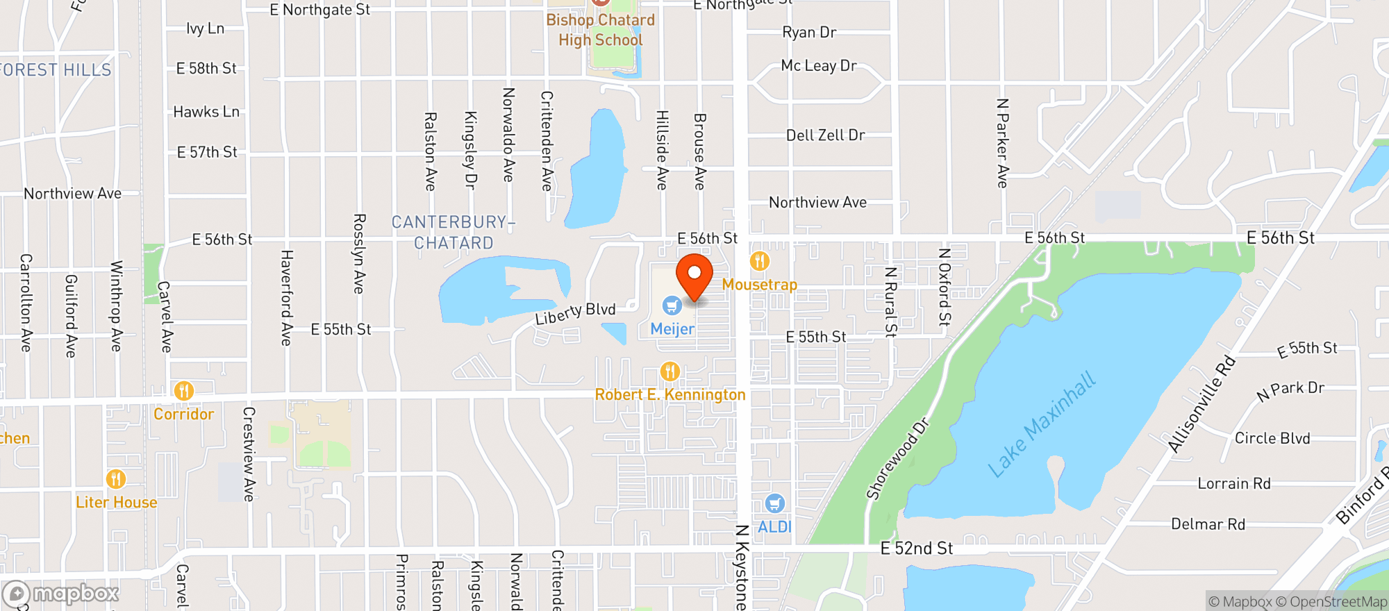 Map showing Meijer