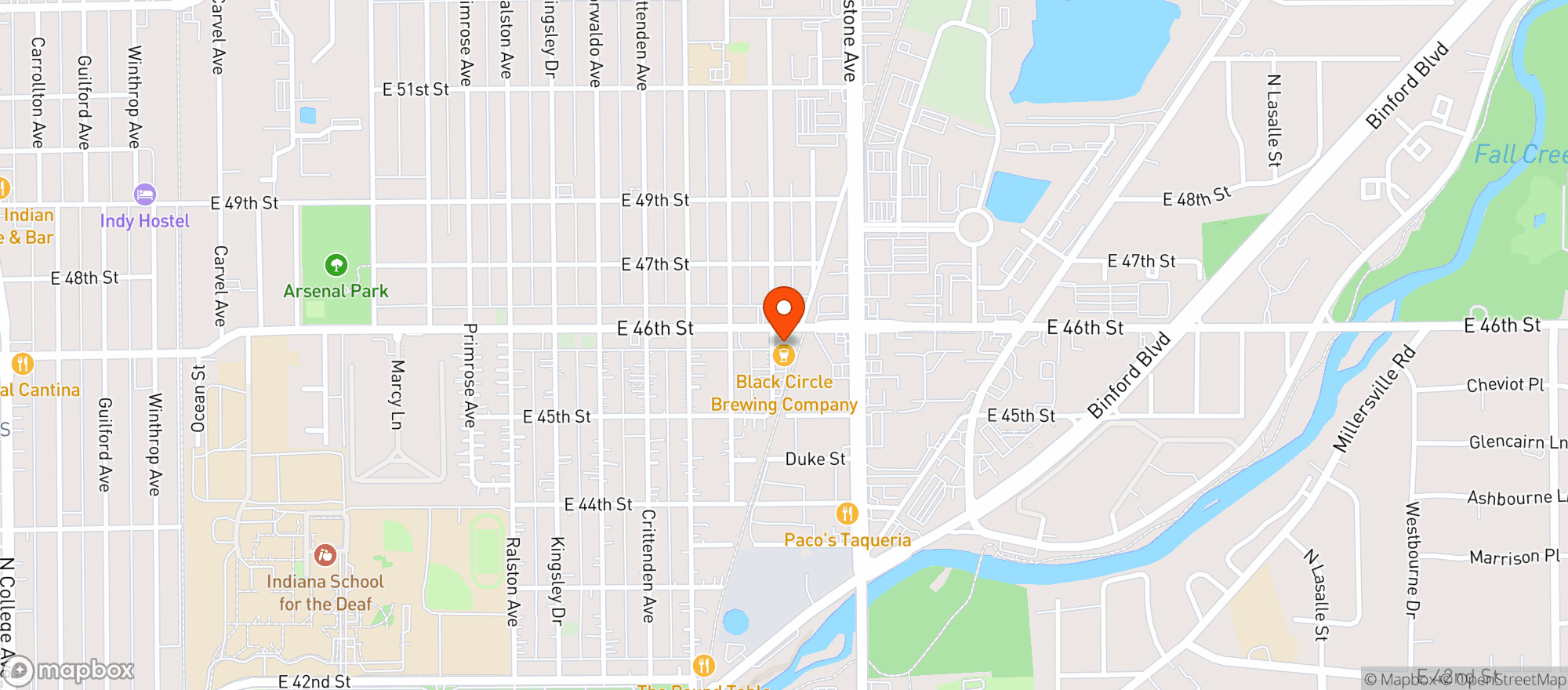 Map showing Black Circle Brewing