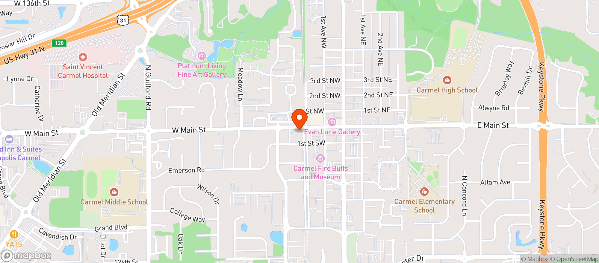 Map showing Anthonys Chophouse