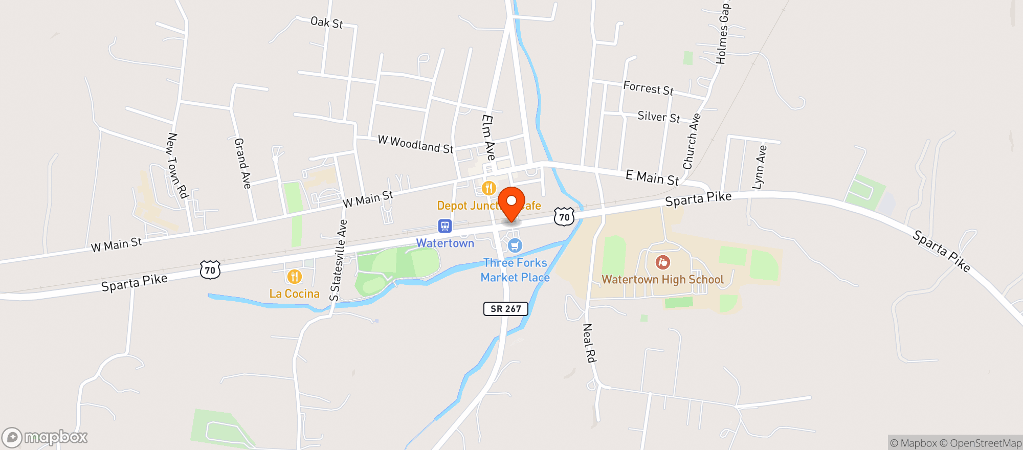Map showing Three Forks Market