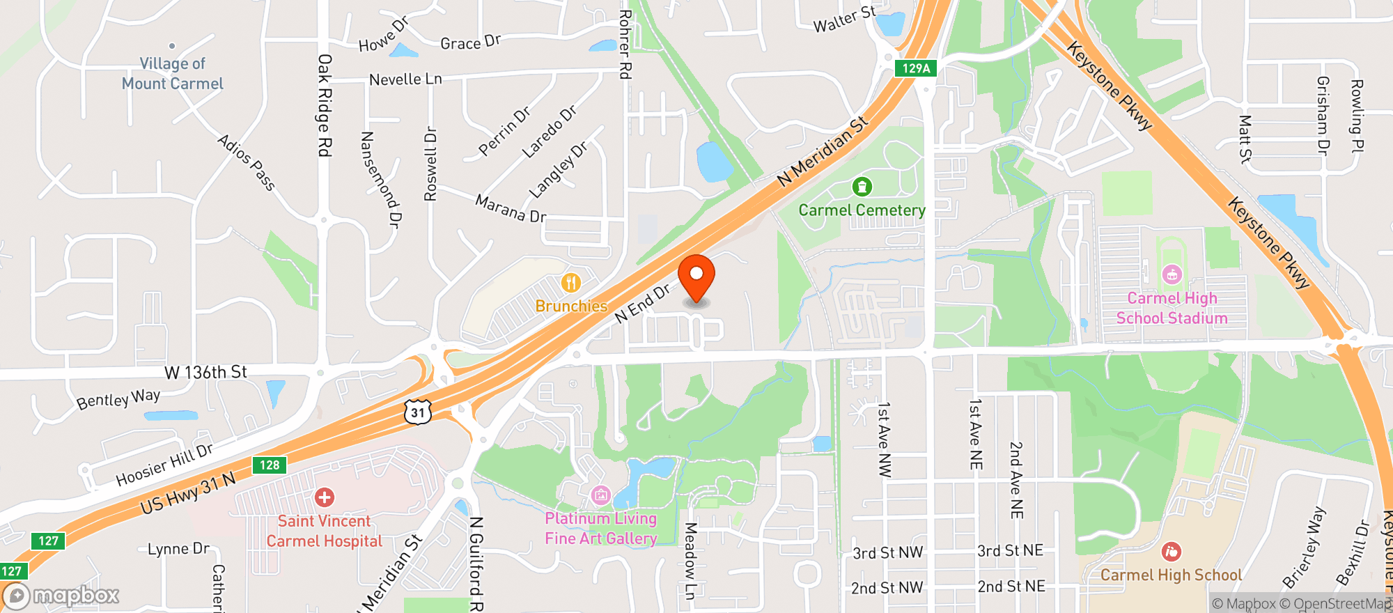 Map showing Freeland's Restaurant