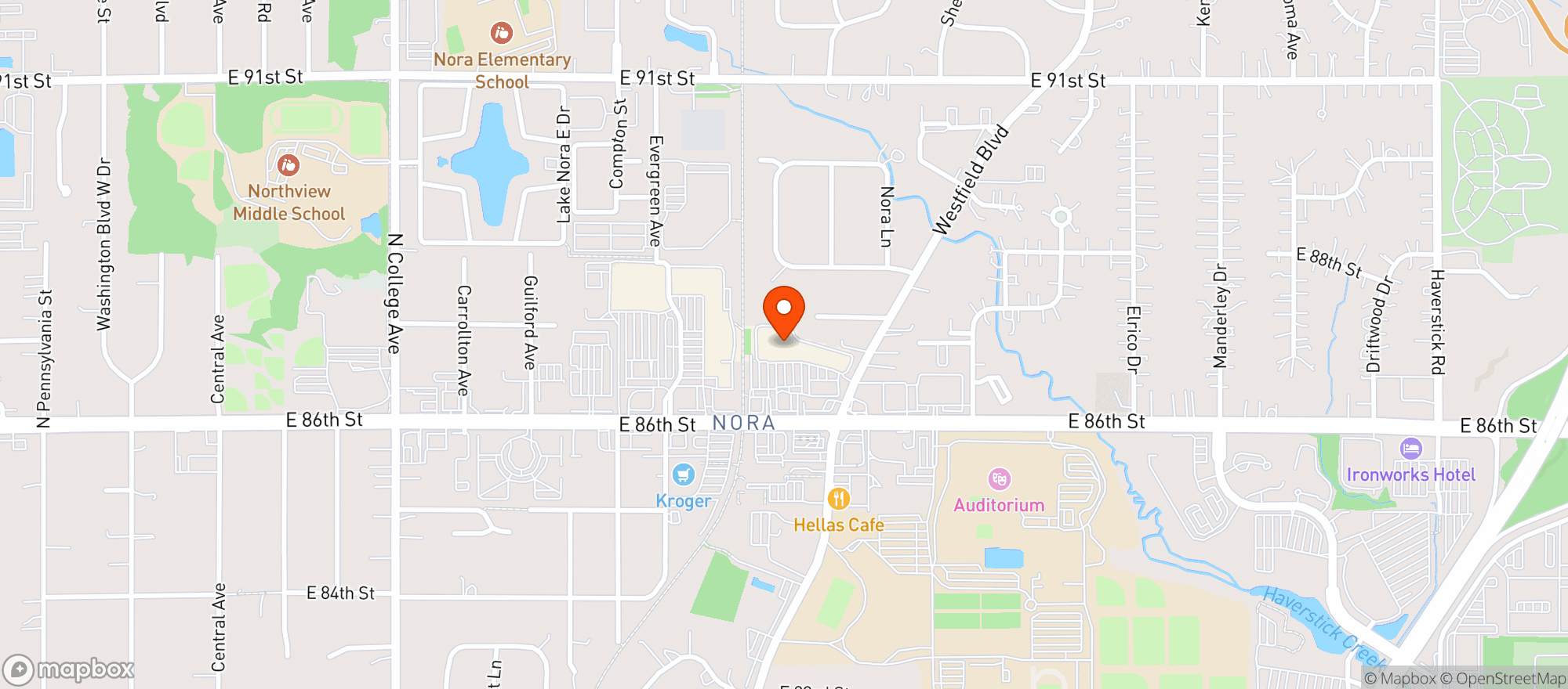 Map showing Nora-86th Street