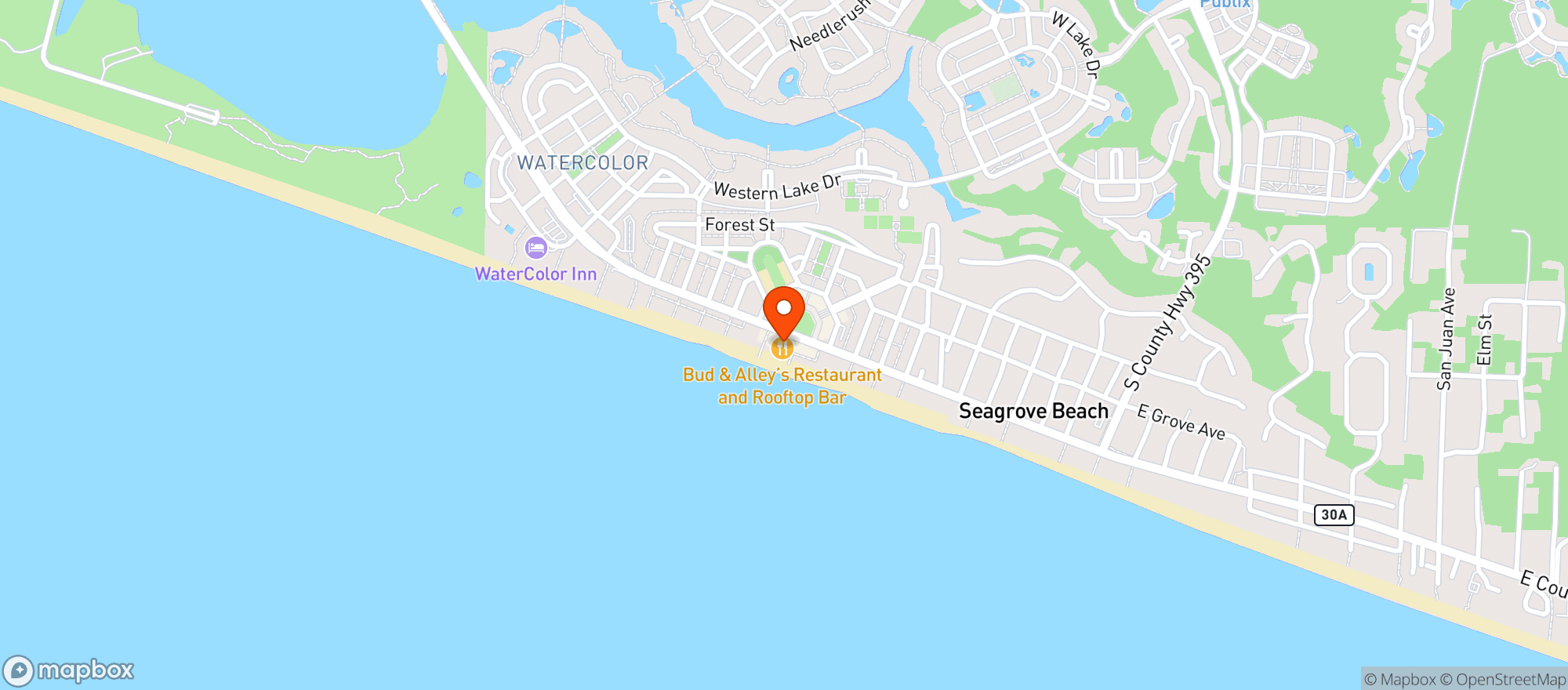 Map showing Pickles Burger & Shake