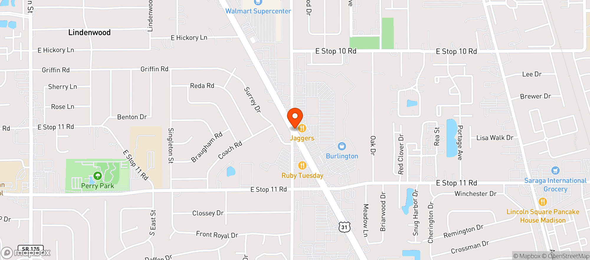 Map showing Bubbas 33