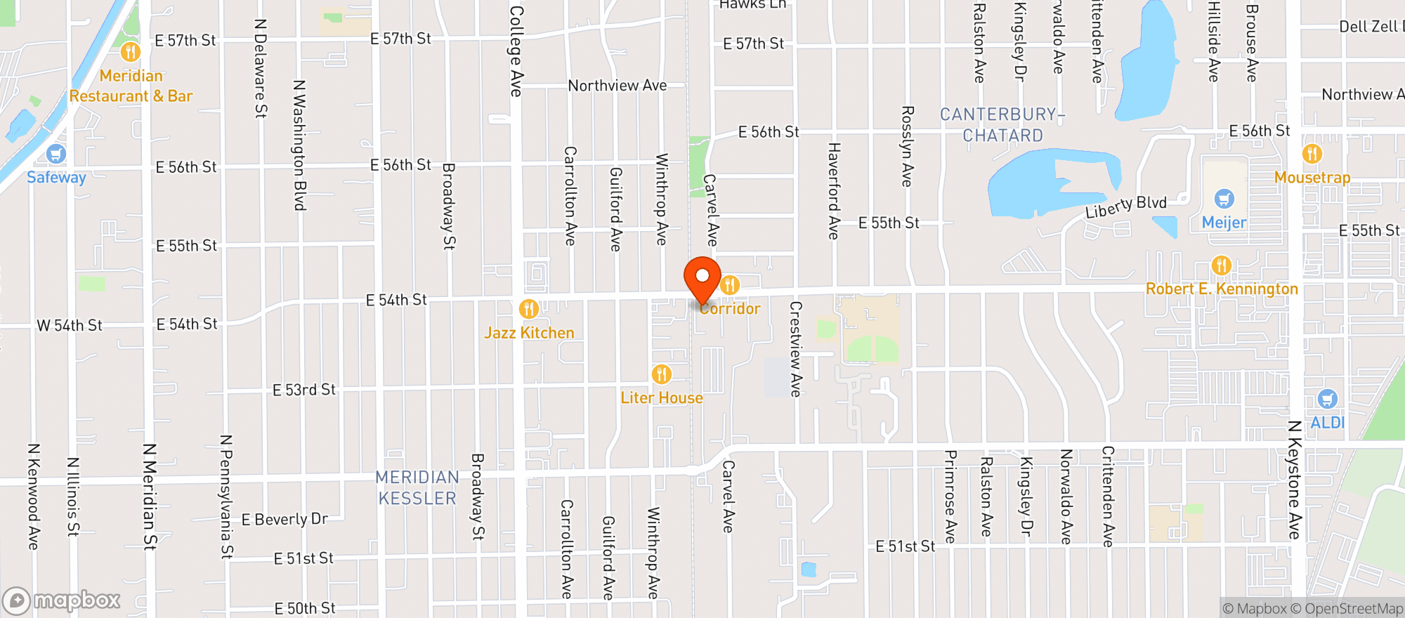 Map showing Orangily - Indianapolis