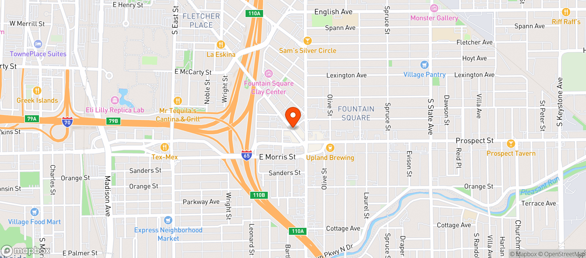Map showing Darlin Hair + Home