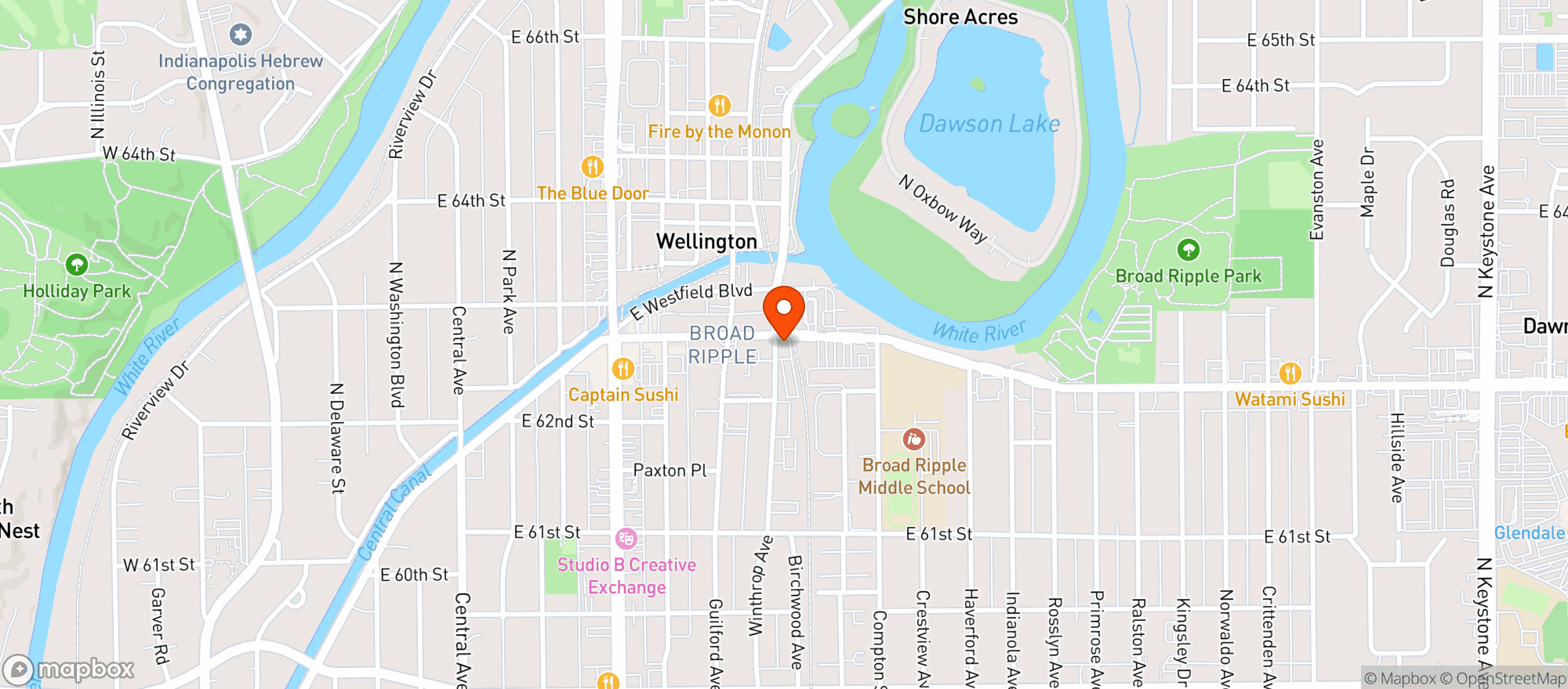 Map showing CHOLITA & TIKI TIKI LOUNGE