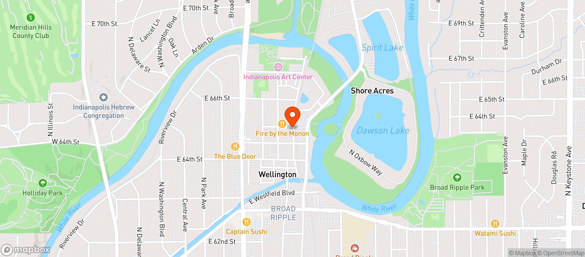 Map showing La Piedad Mexican Restaurant