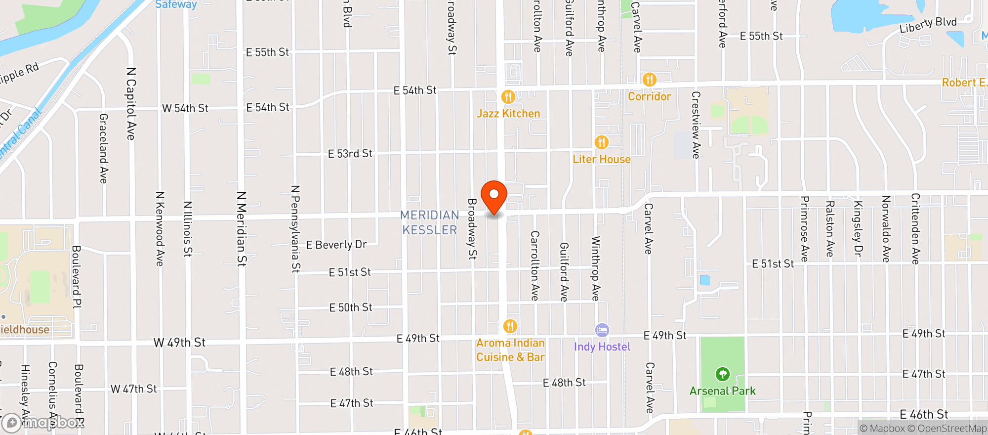 Map showing Red Key