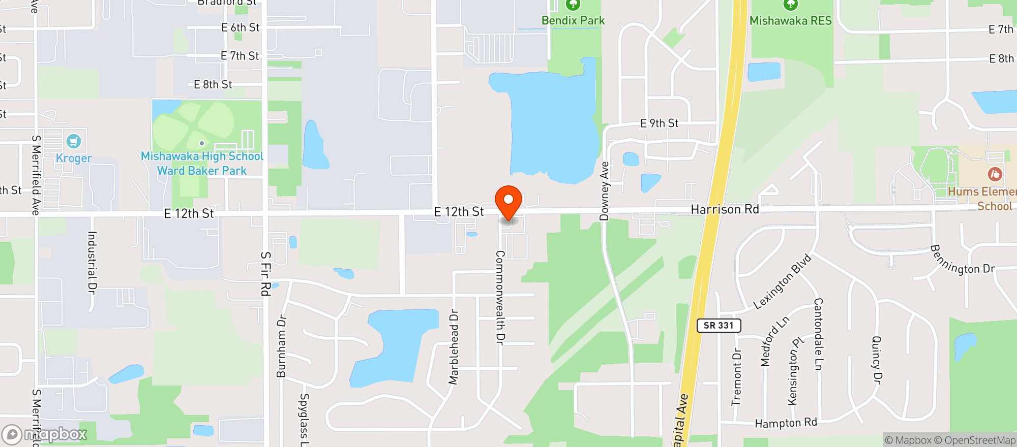 Map showing 12th St Liquor