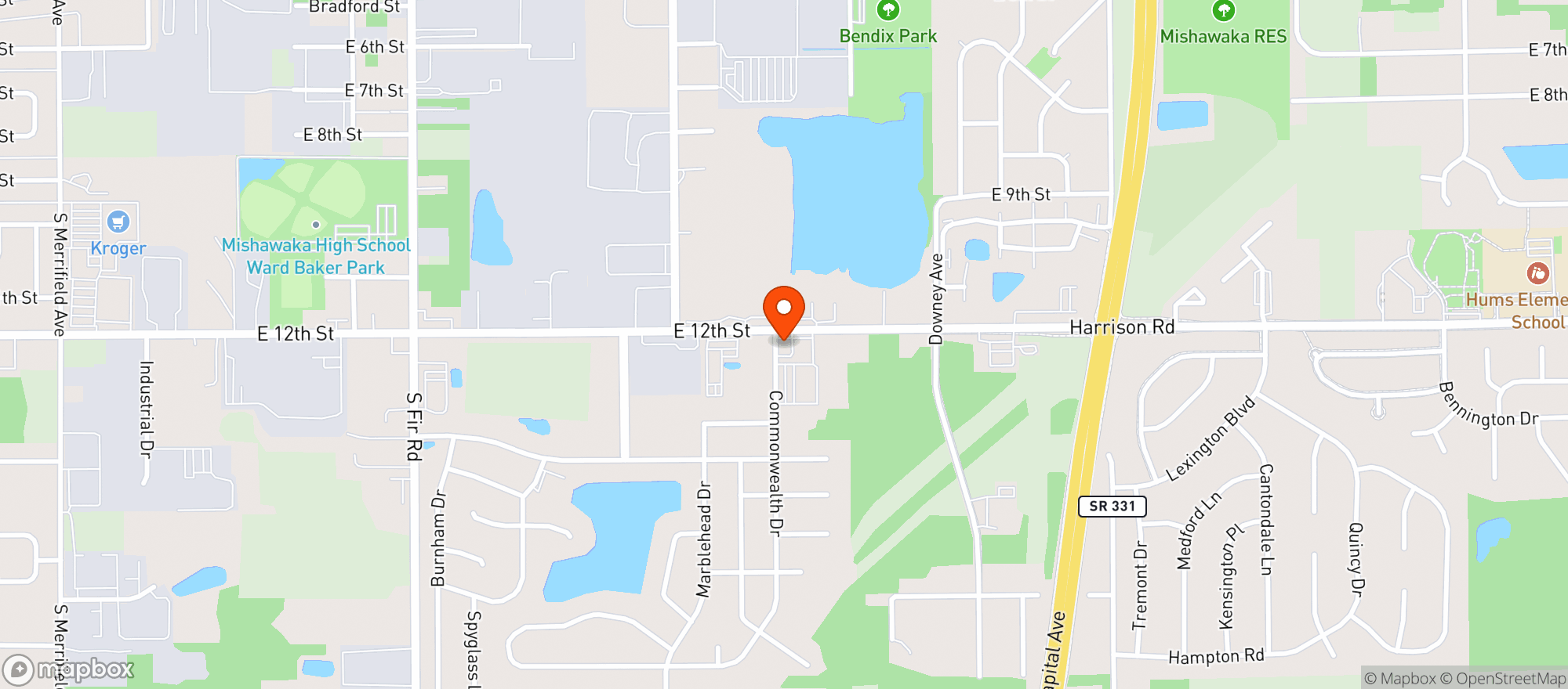 Map showing 12Th St Liquors