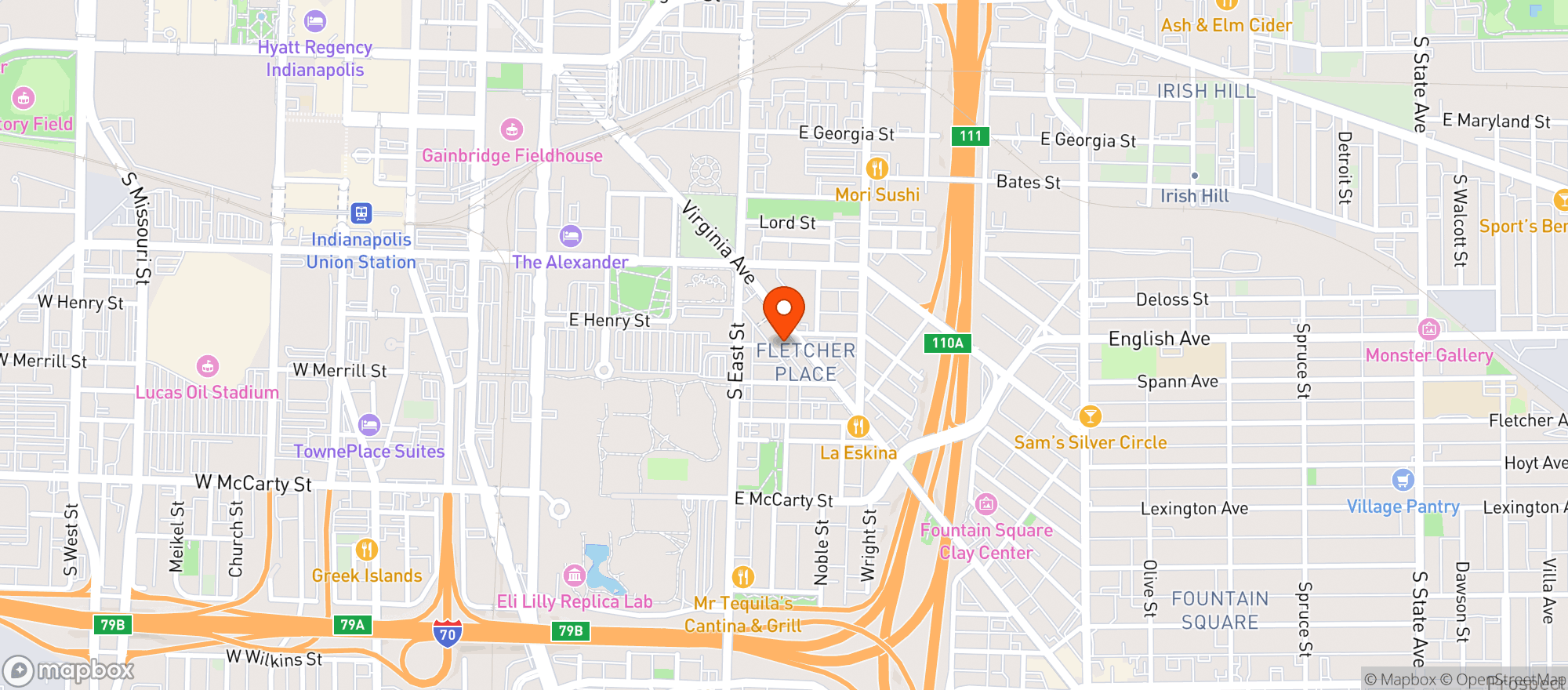 Map showing Tappers Arcade Bar