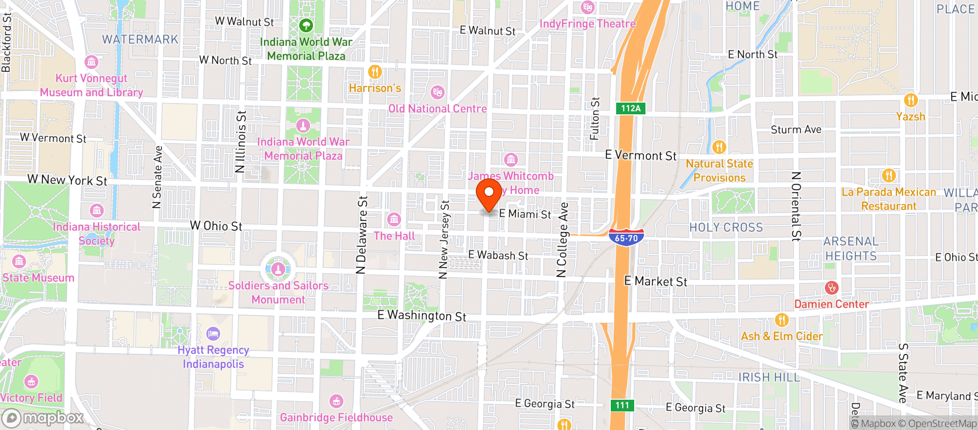 Map showing East Tree CBD