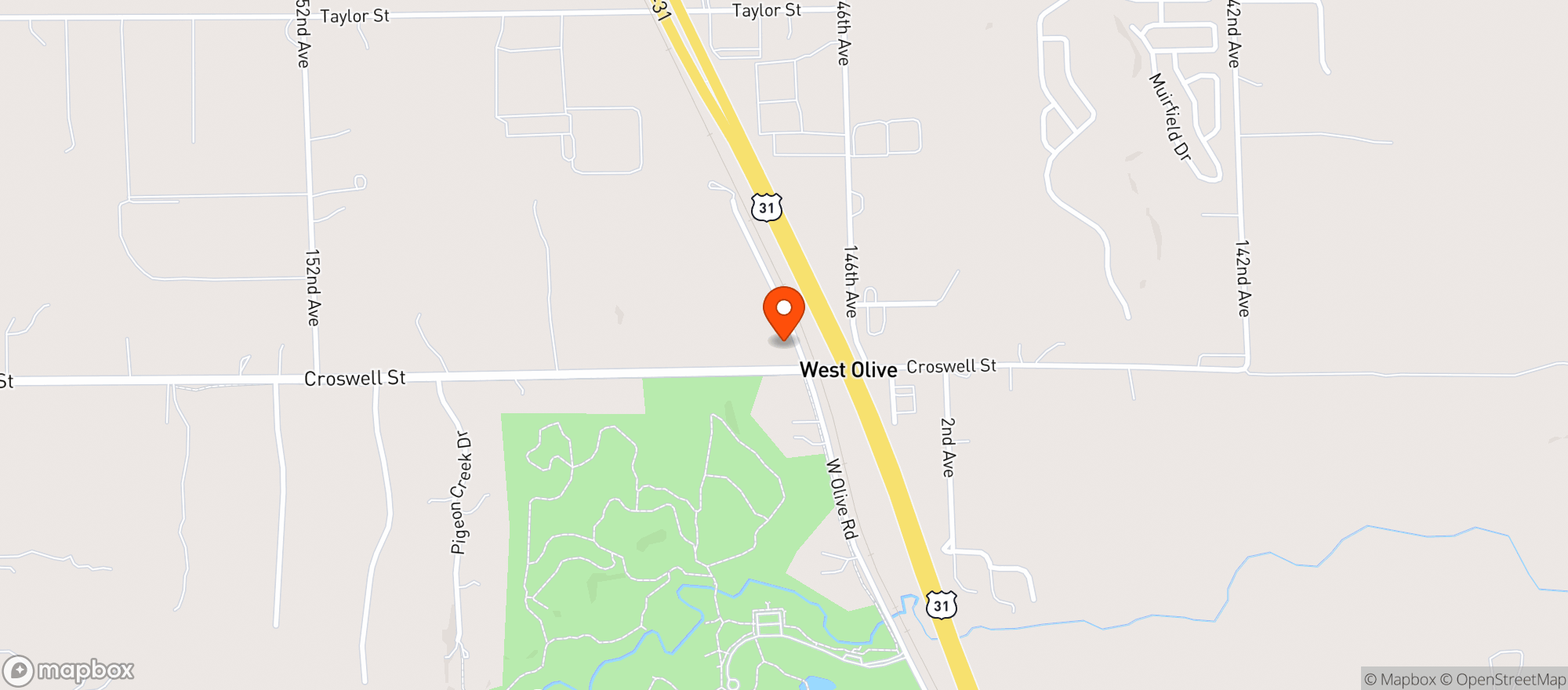 Map showing West Olive One Stop