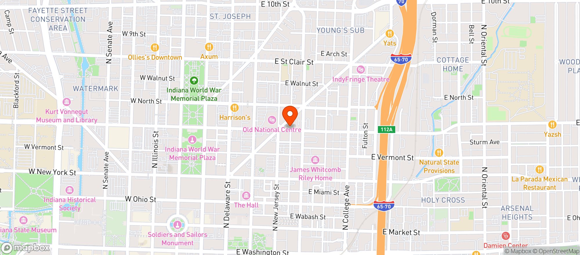 Map showing Fat Dans Deli Eft