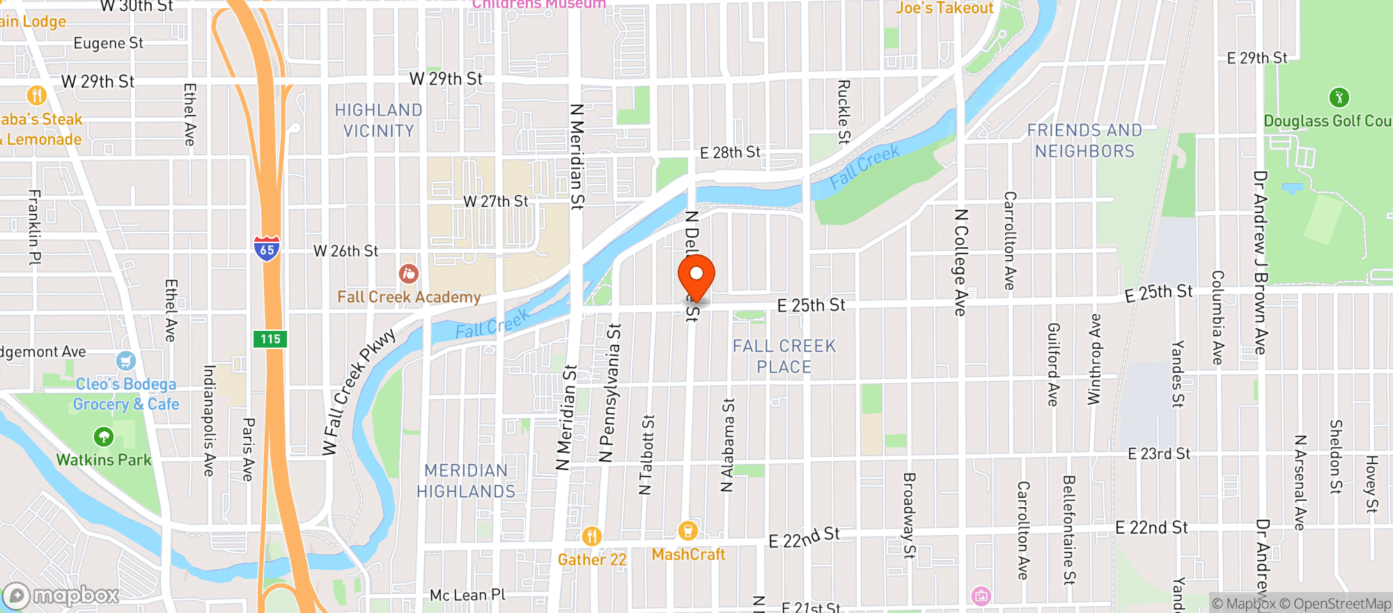 Map showing Goose the Market