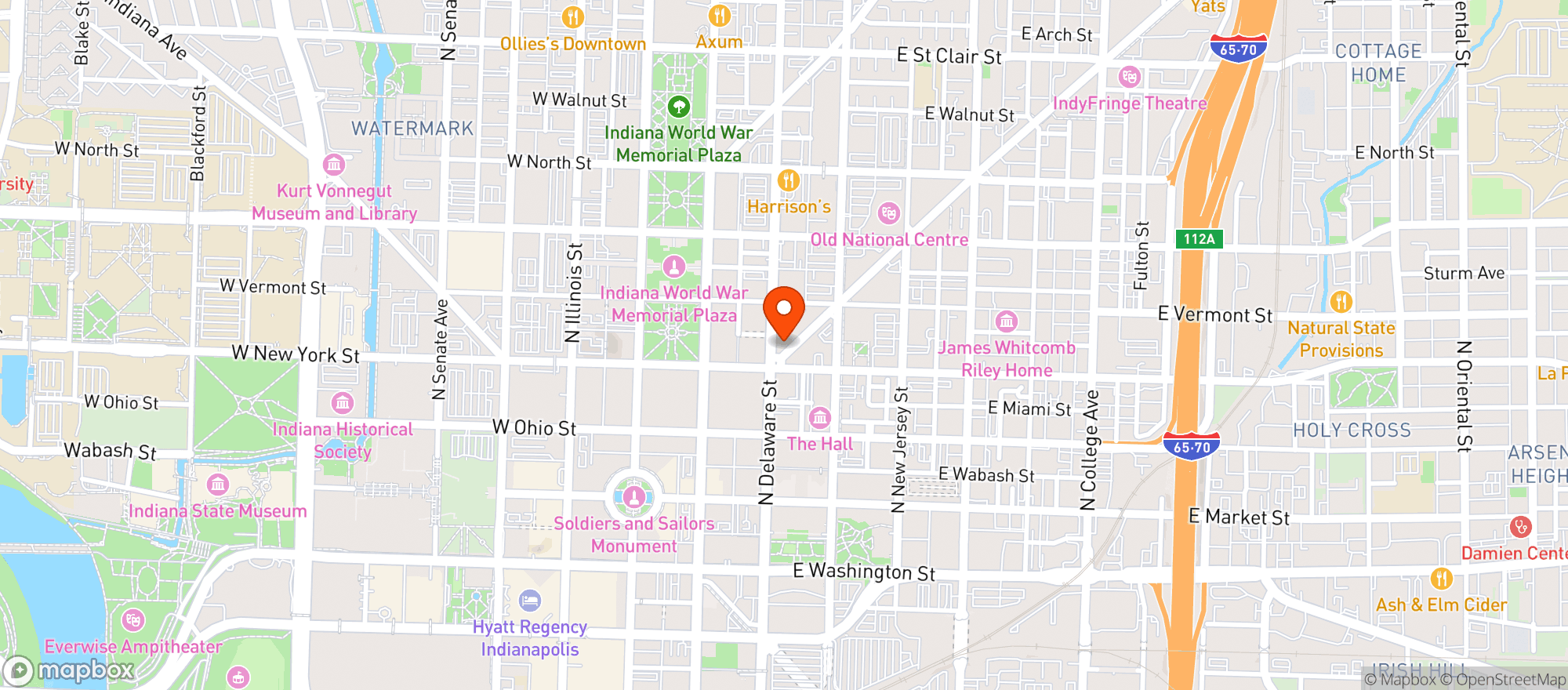 Map showing The Eagle Food & Beer Hall