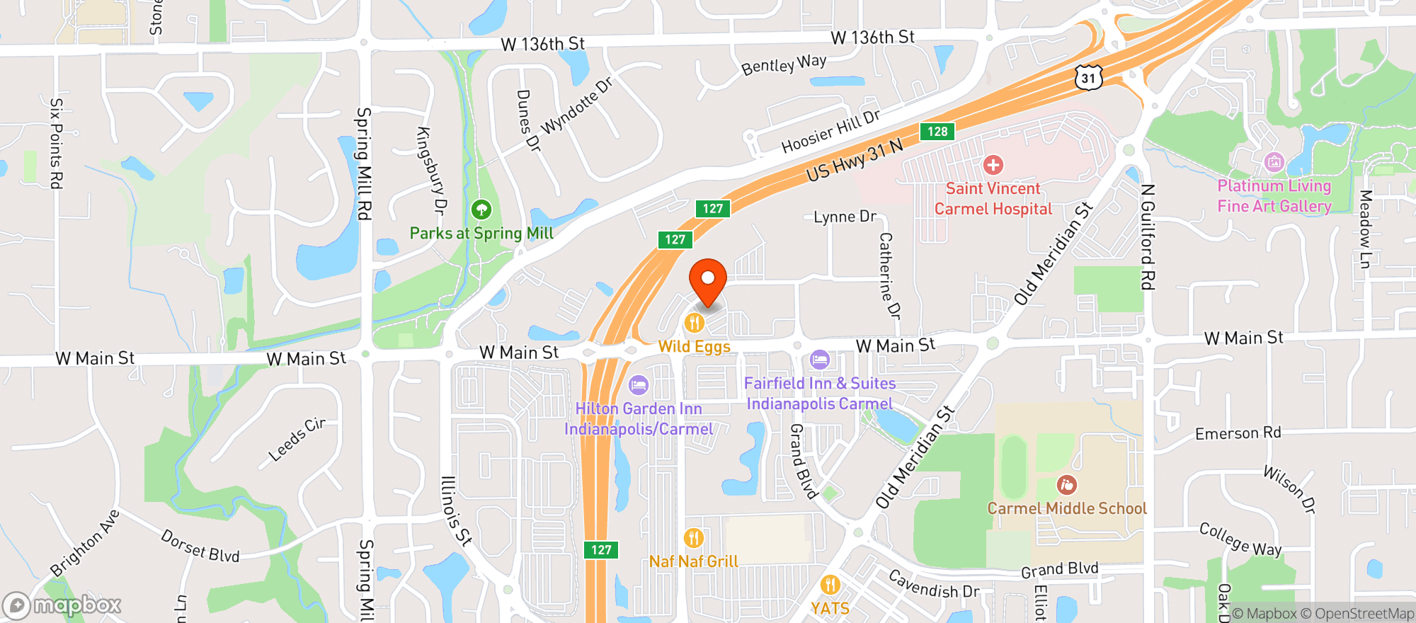 Map showing Crown Liquors - In