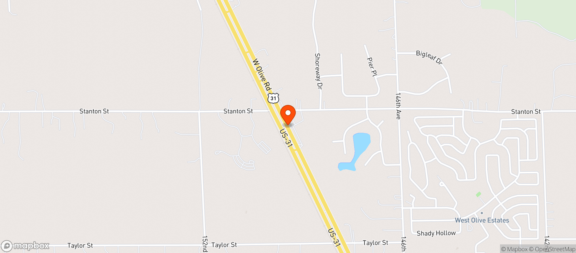 Map showing Stanton Corners Marathon