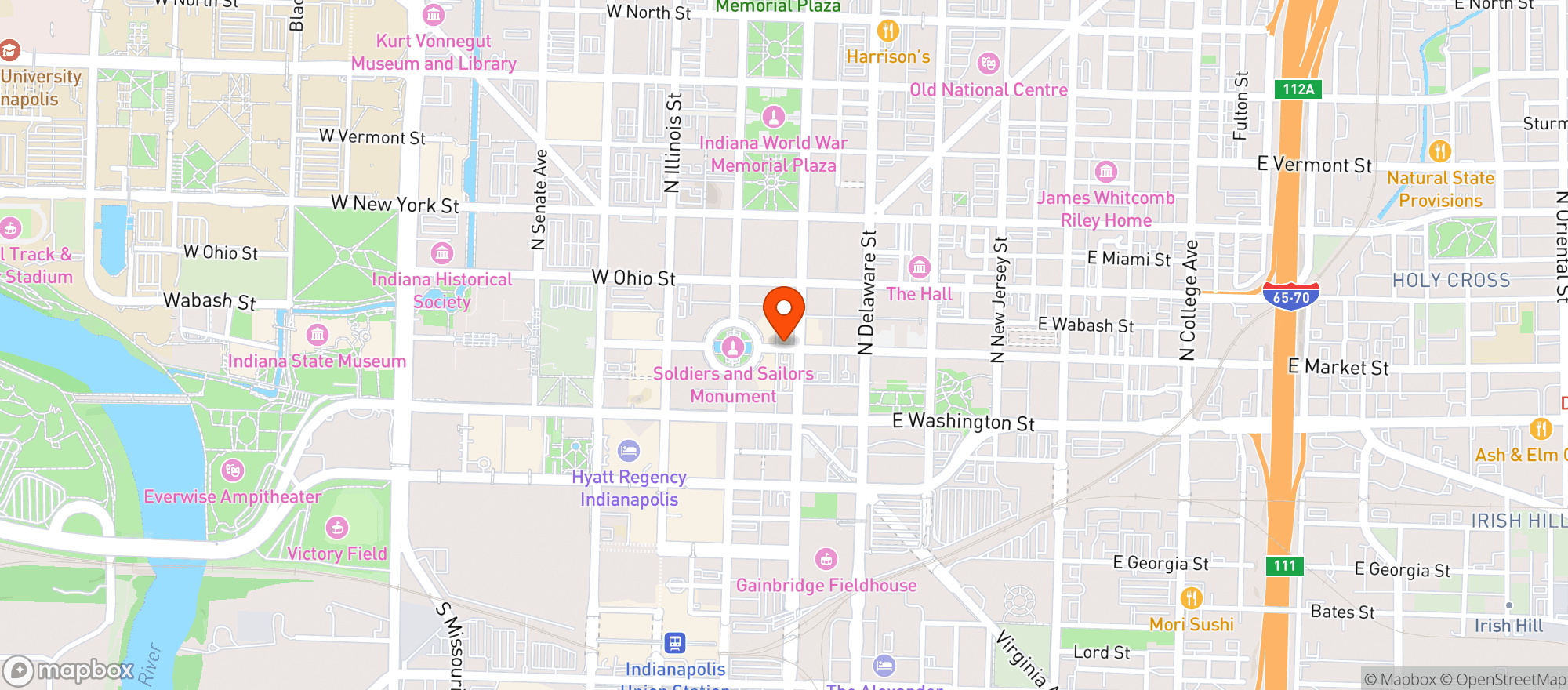 Map showing Hilton Garden Inn