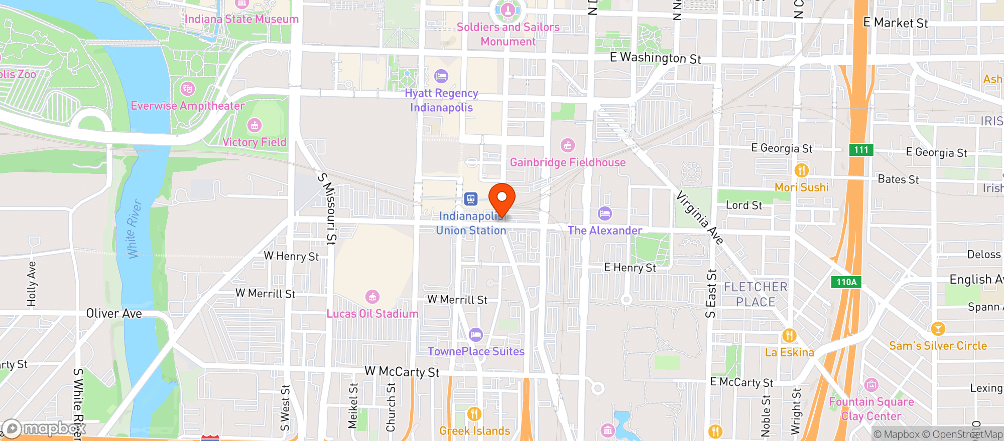 Map showing Slippery Noodle Inn