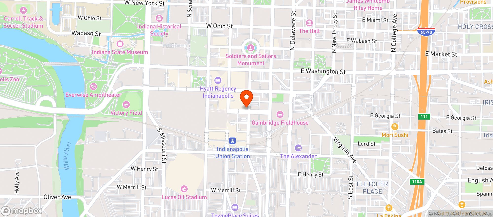 Map showing Helium Comedy Club