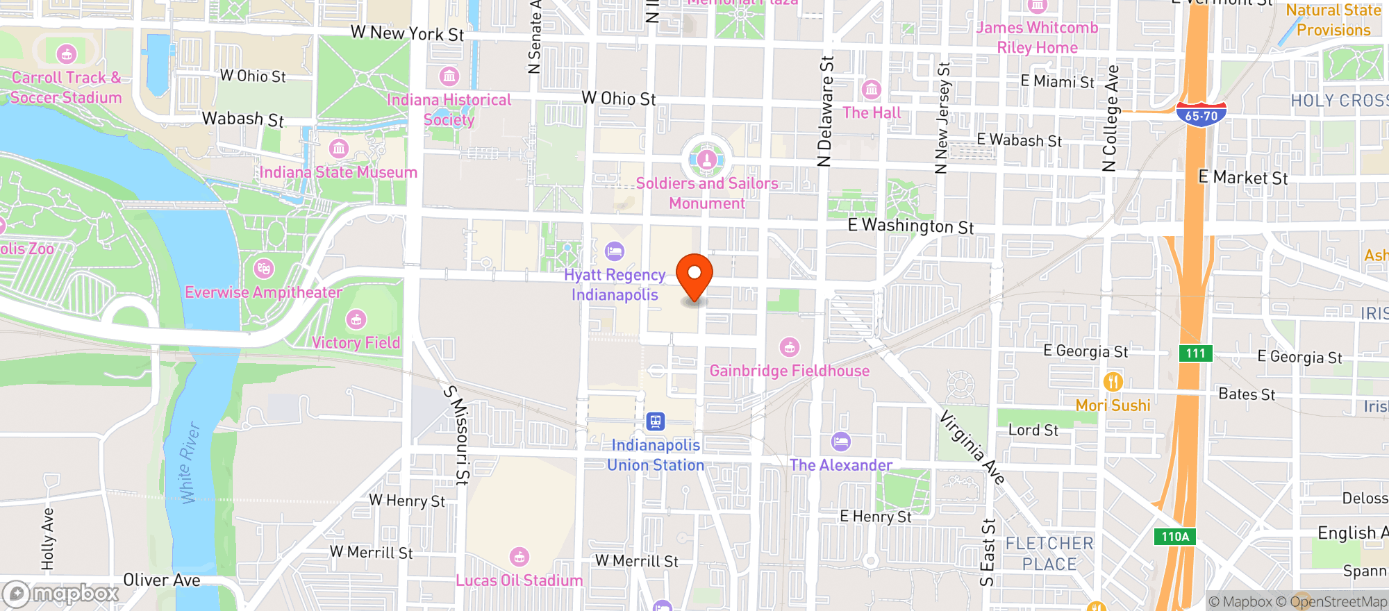 Map showing Punch Bowl Social