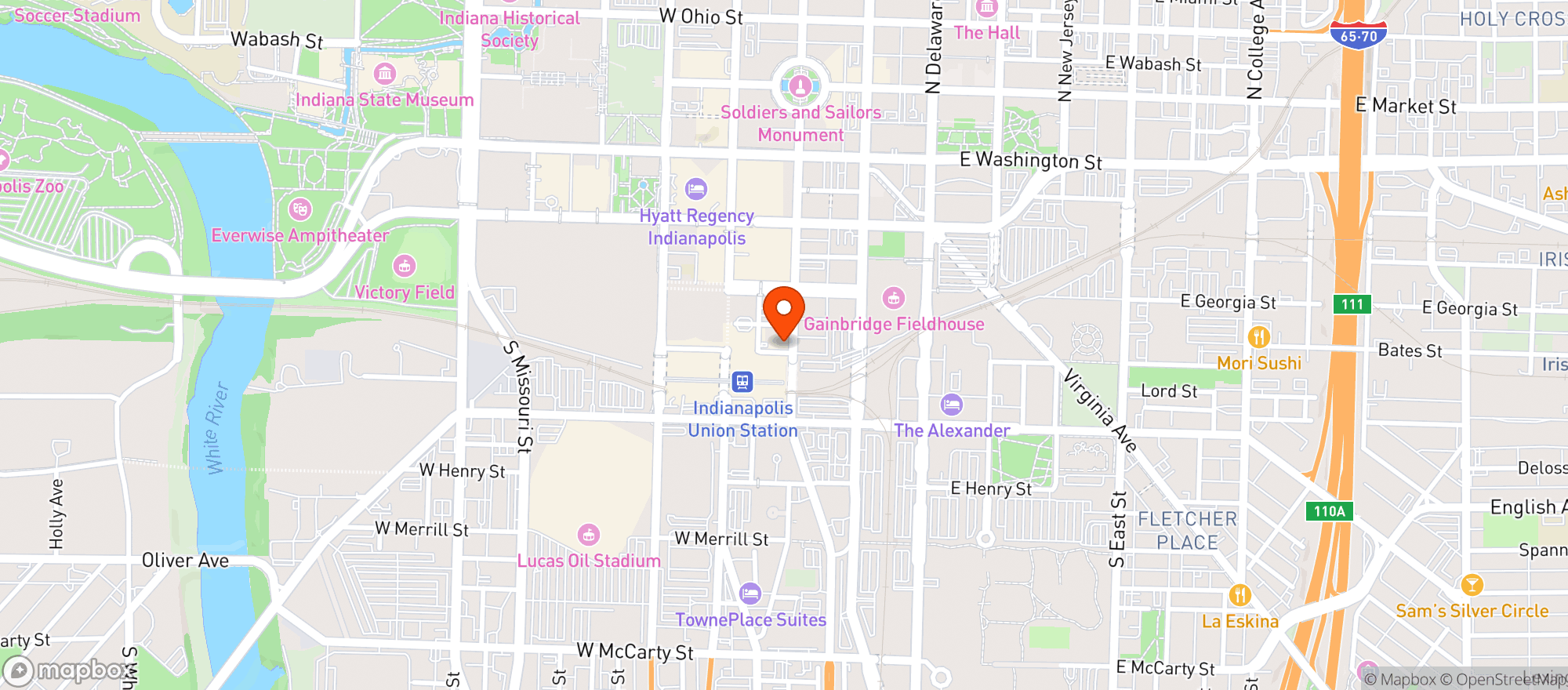 Map showing Patron Saint