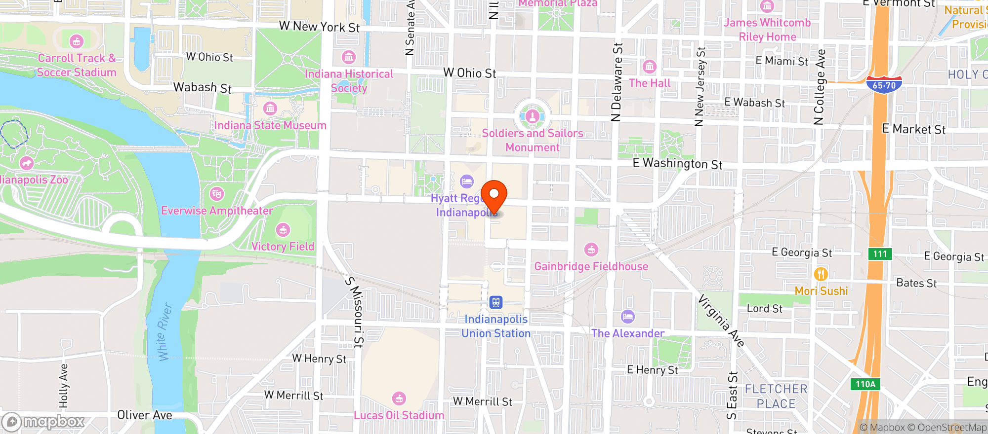 Map showing Le Meridien Hotels