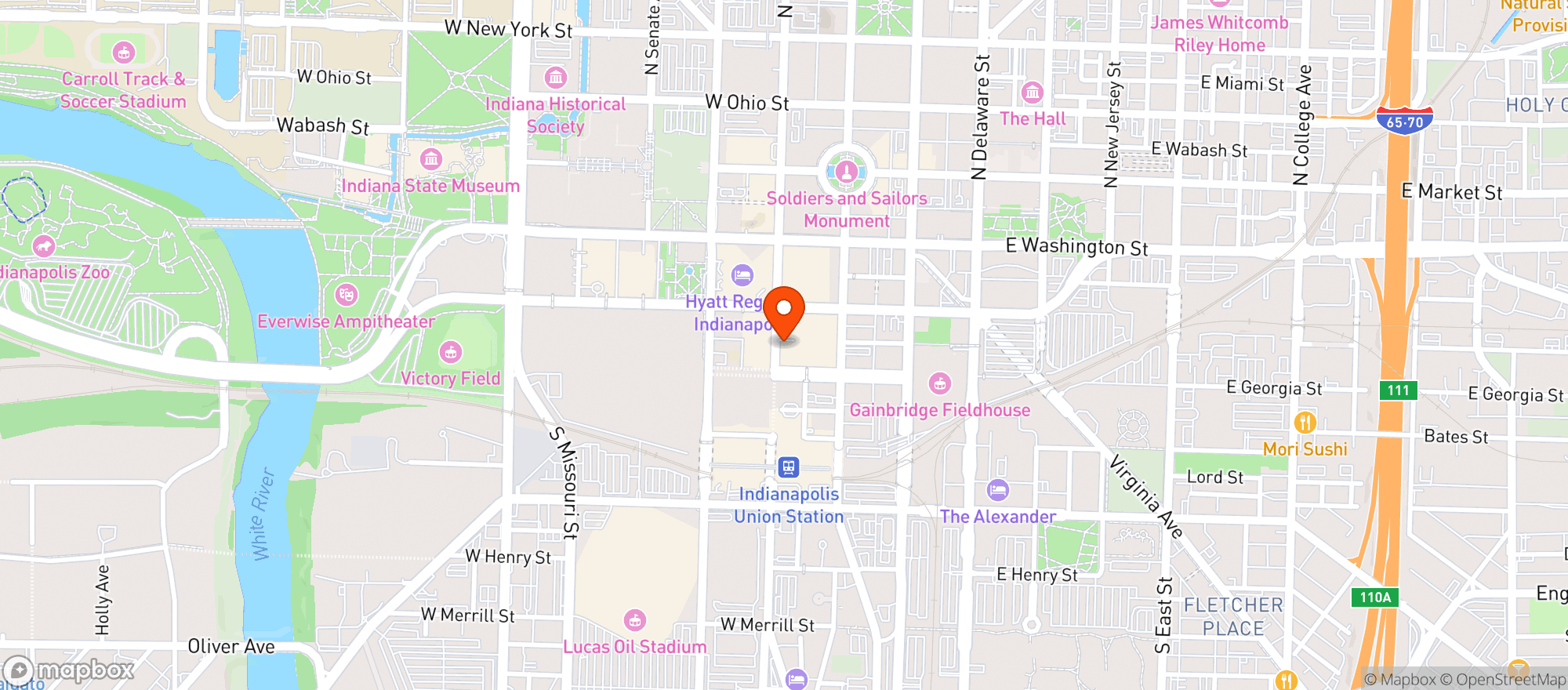 Map showing St Elmo Steak House