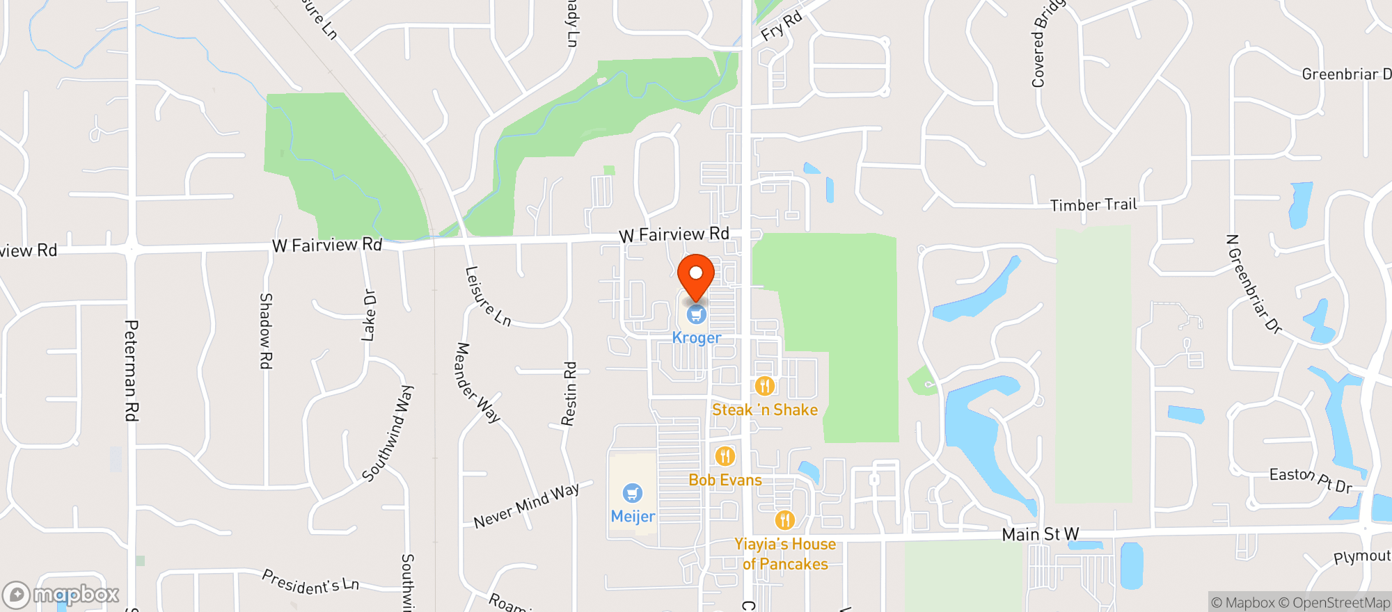 Map showing Kroger